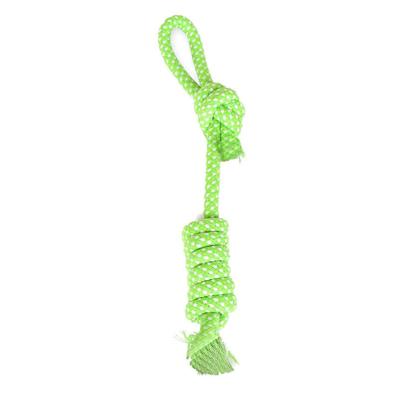 Pet Dog Toy Rope Double Knot Cotton Braided 1pc