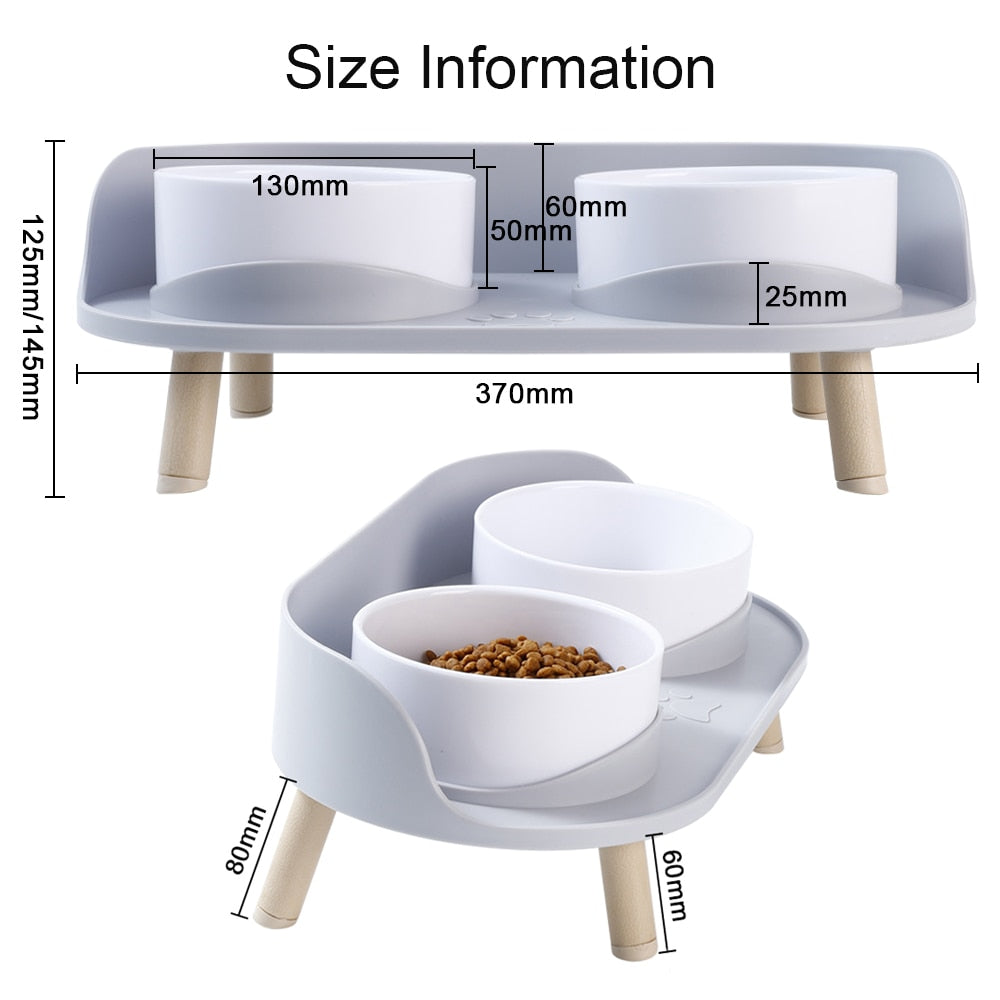 Food Feeders Pet Cat Double Bowls