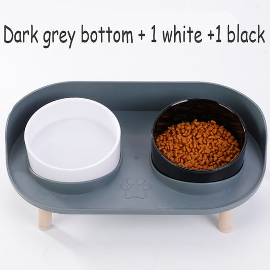 Food Feeders Pet Cat Double Bowls