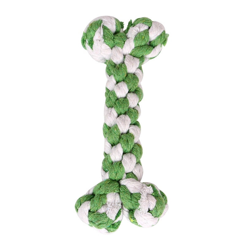 Pet Dog Toy Rope Double Knot Cotton Braided 1pc