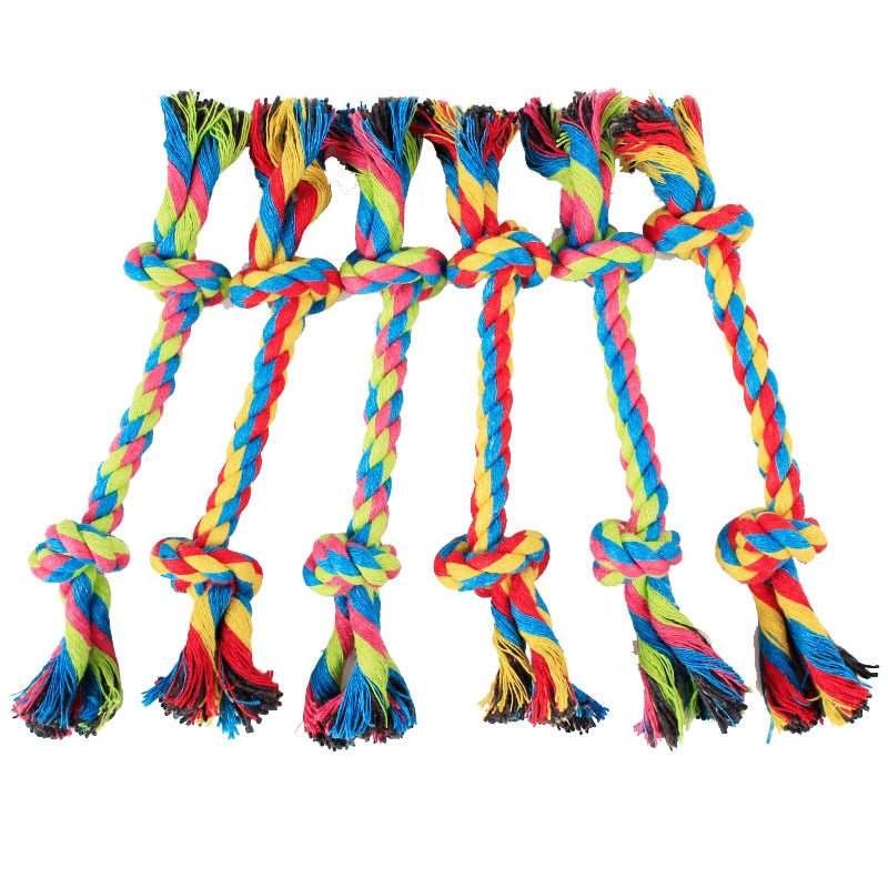 Pet Dog Toy Rope Double Knot Cotton Braided 1pc