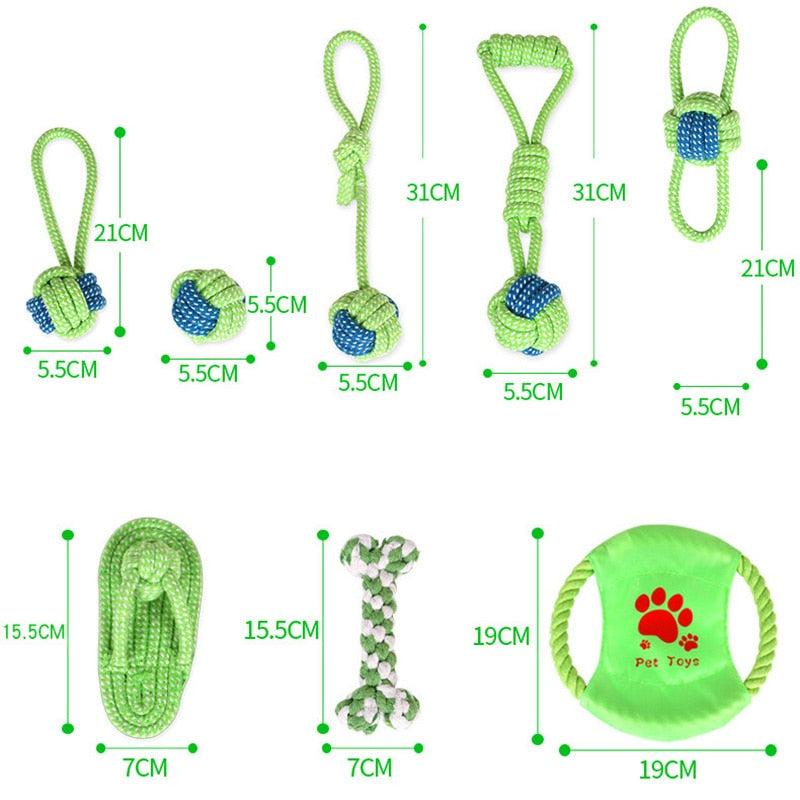 Pet Dog Toy Rope Double Knot Cotton Braided 1pc