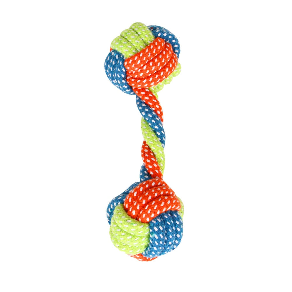 Pet Dog Toy Rope Double Knot Cotton Braided 1pc