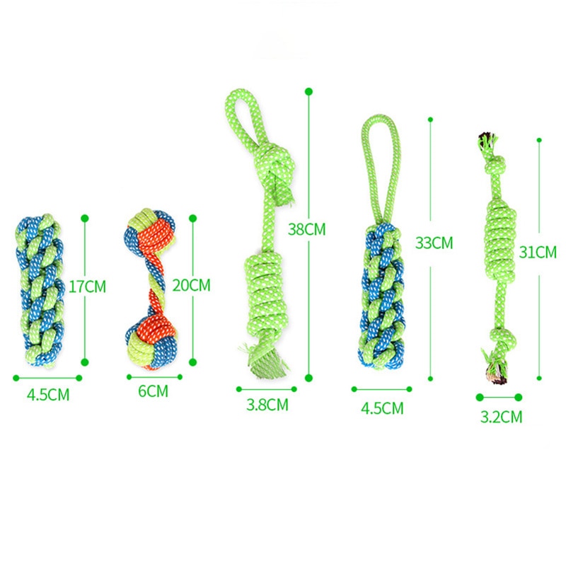 Pet Dog Toy Rope Double Knot Cotton Braided 1pc