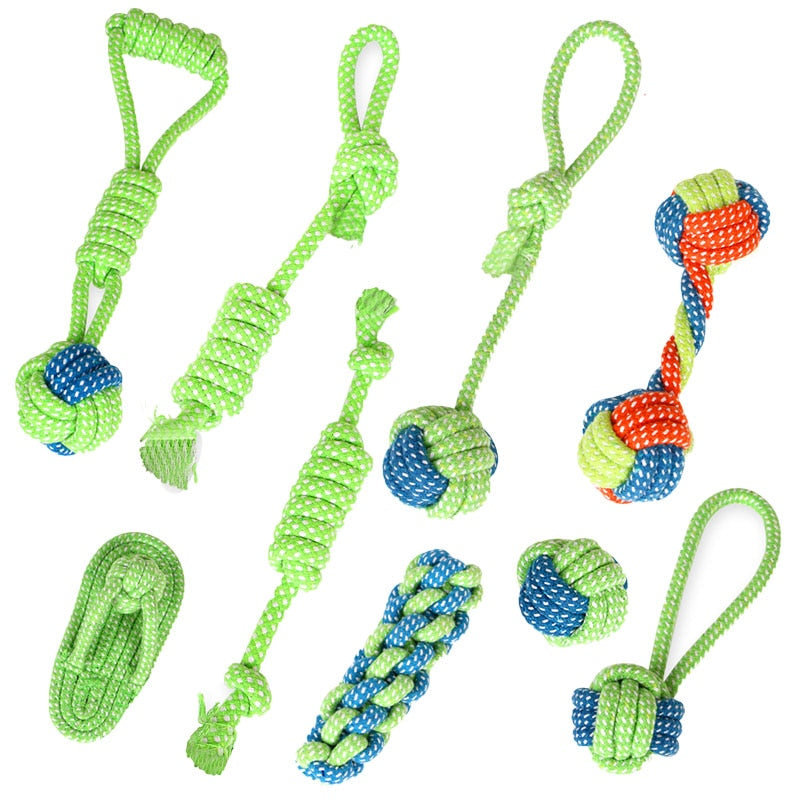 Pet Dog Toy Rope Double Knot Cotton Braided 1pc