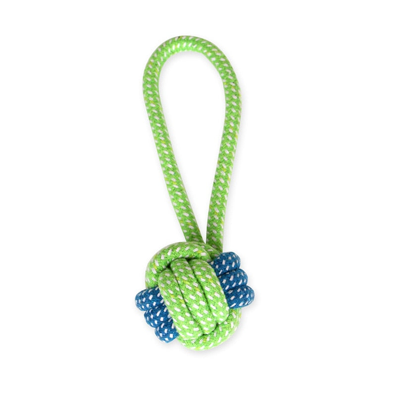 Pet Dog Toy Rope Double Knot Cotton Braided 1pc