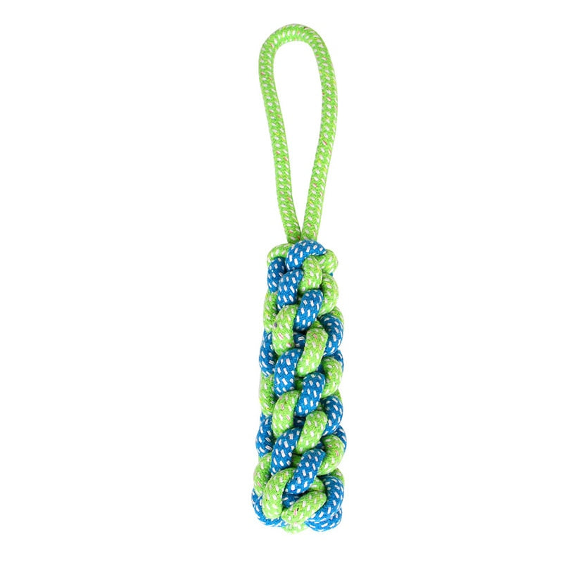 Pet Dog Toy Rope Double Knot Cotton Braided 1pc