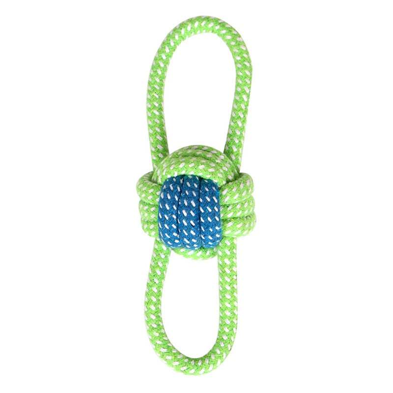 Pet Dog Toy Rope Double Knot Cotton Braided 1pc
