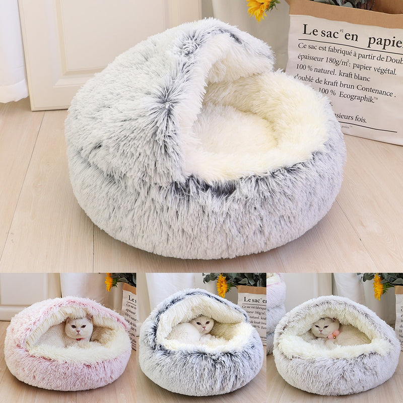 New Warm Dog/Cat Bed Round Long Plush