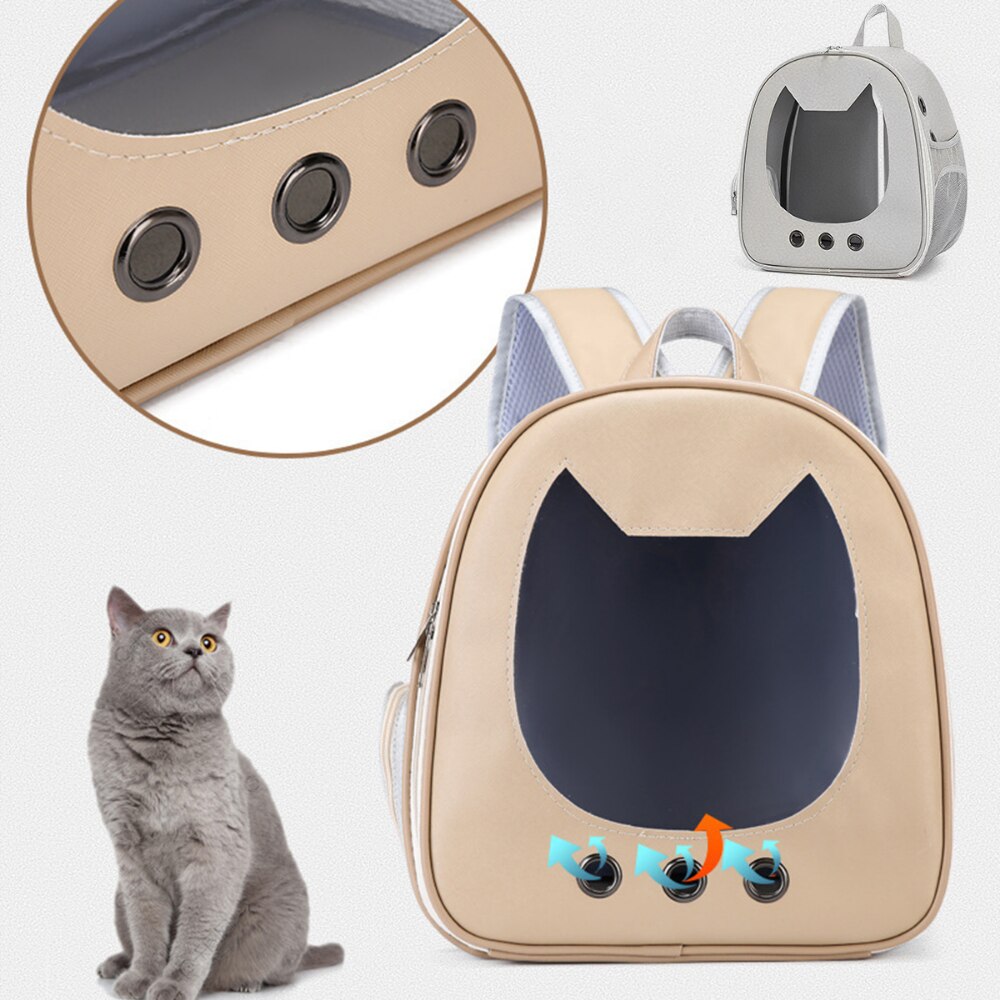 Cat carrier bag PU portable travel outdoor