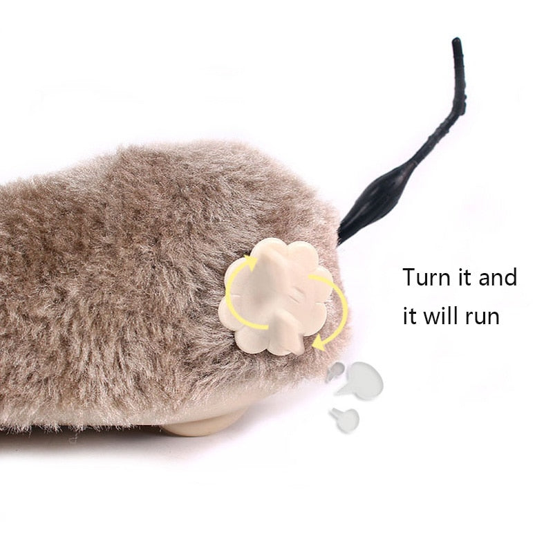 Creative cat toy clockwork spring power plush mouse