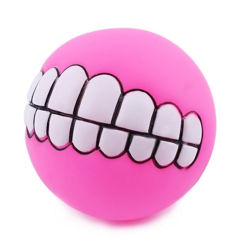 Pet Dog Puppy Ball Teeth Silicon Chew Toys Sound Novelty