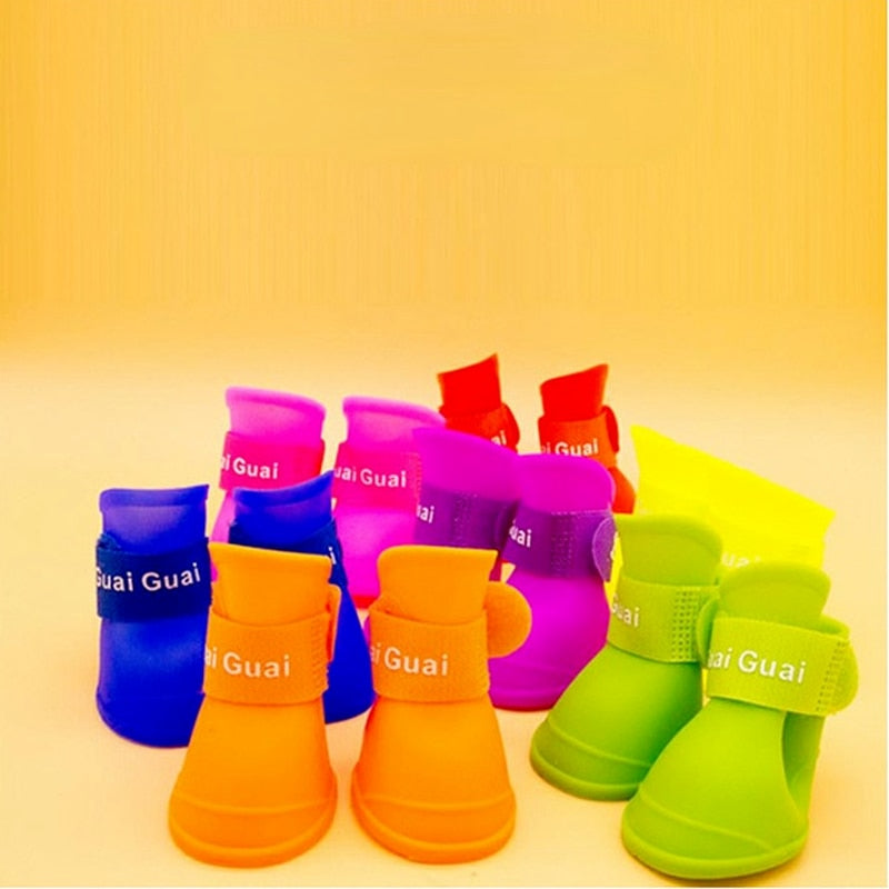 Pet rain shoes dog cat anti-slip rubber