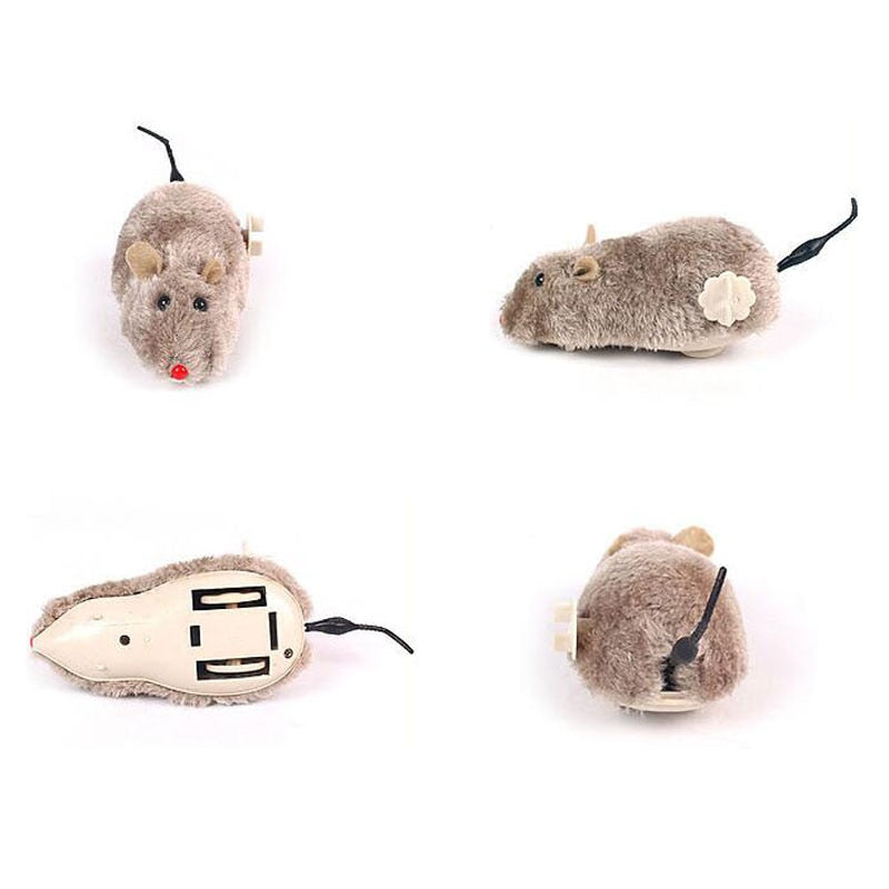 Creative cat toy clockwork spring power plush mouse