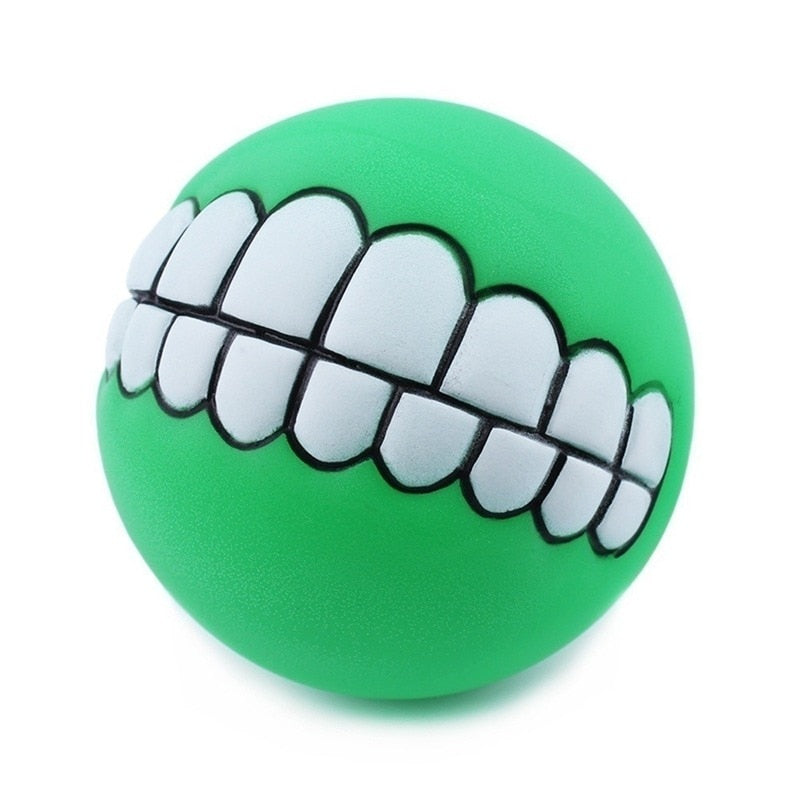 Pet Dog Puppy Ball Teeth Silicon Chew Toys Sound Novelty