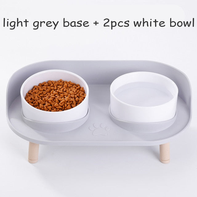 Food Feeders Pet Cat Double Bowls