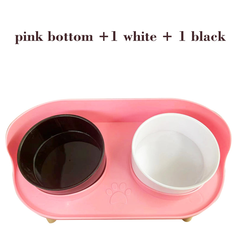Food Feeders Pet Cat Double Bowls