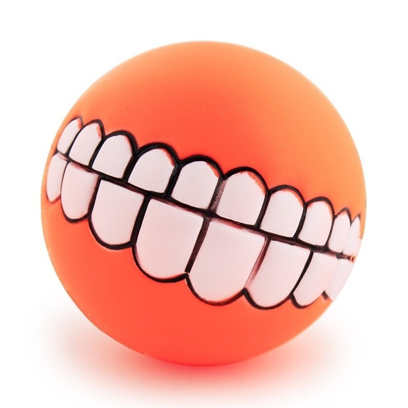 Pet Dog Puppy Ball Teeth Silicon Chew Toys Sound Novelty
