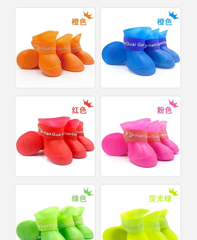 Pet rain shoes dog cat anti-slip rubber