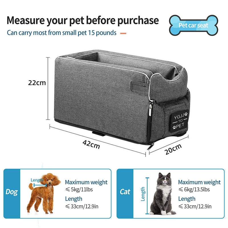 Portable Cat/Dog Bed for transport Central Control Car