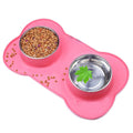 Antislip Double Dog Bowl With Silicone