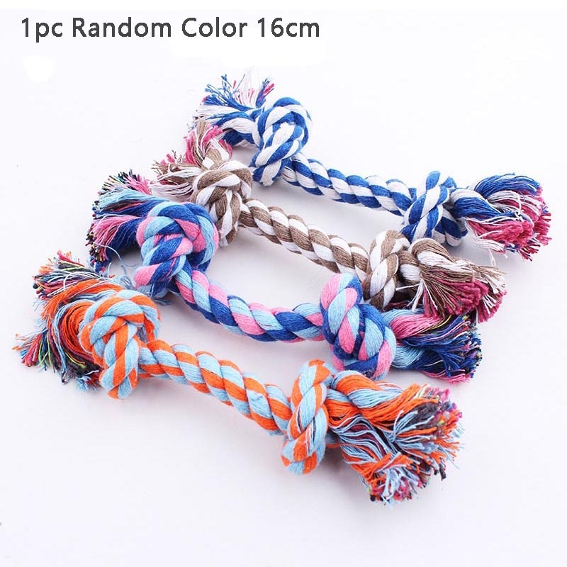 Pet Dog Toy Rope Double Knot Cotton Braided 1pc