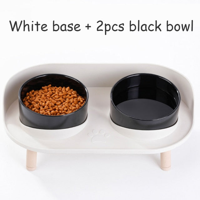 Food Feeders Pet Cat Double Bowls
