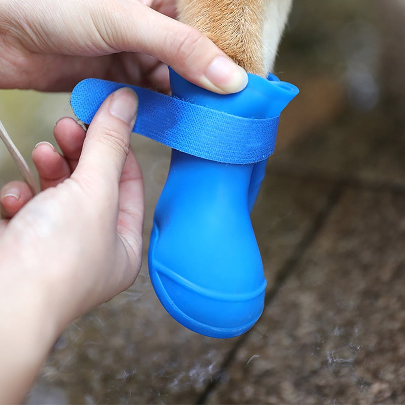 WaterProof rainshoes anti-slip rubber boot for dogs/cats 4Pcs