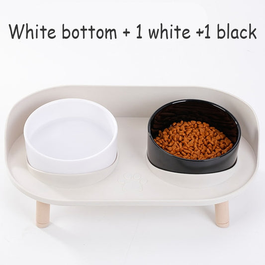 Food Feeders Pet Cat Double Bowls