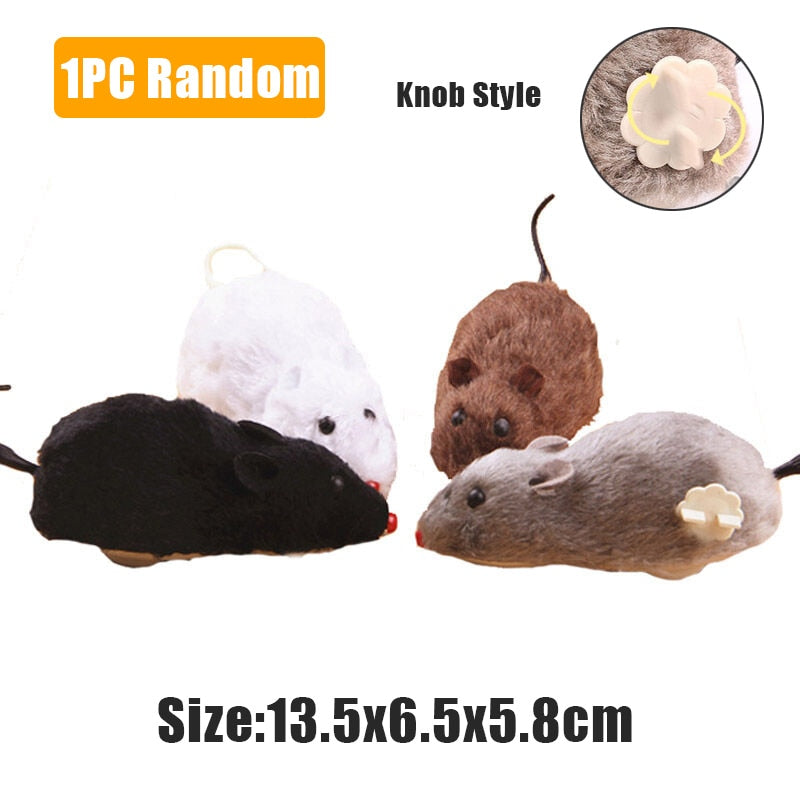 Creative cat toy clockwork spring power plush mouse