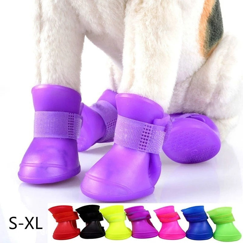 WaterProof rainshoes anti-slip rubber boot for dogs/cats 4Pcs