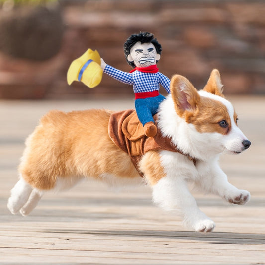Novelty Cowboy Rider Dog Costume for Dogs