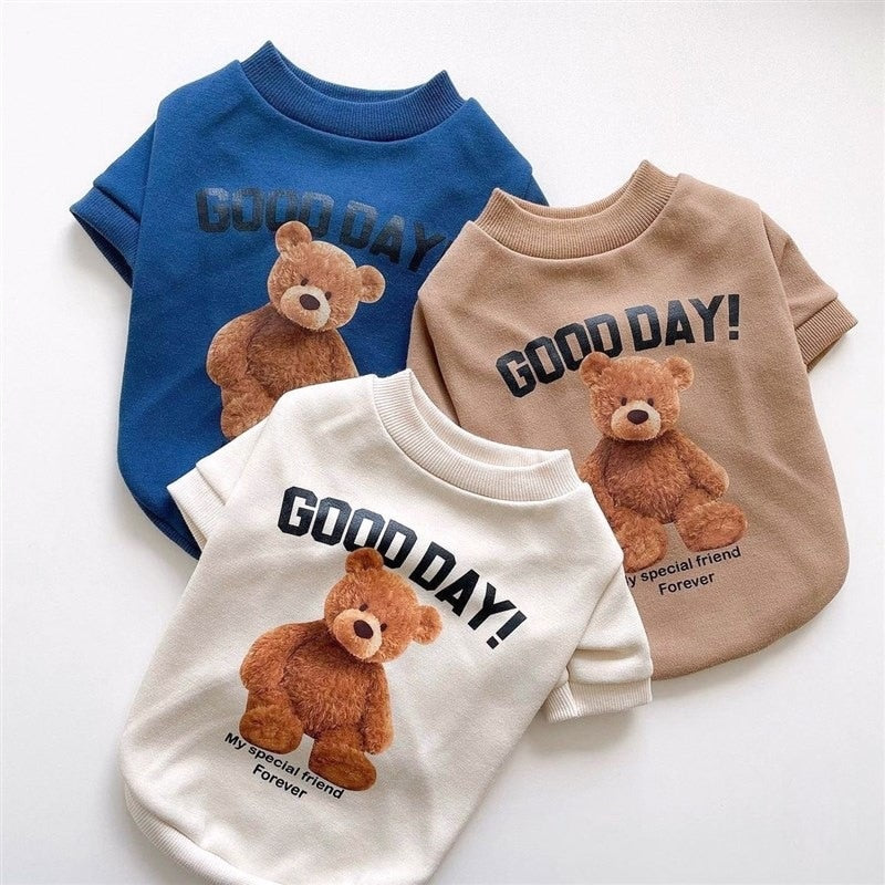 Winter puppy hoodie clothing cartoon bear