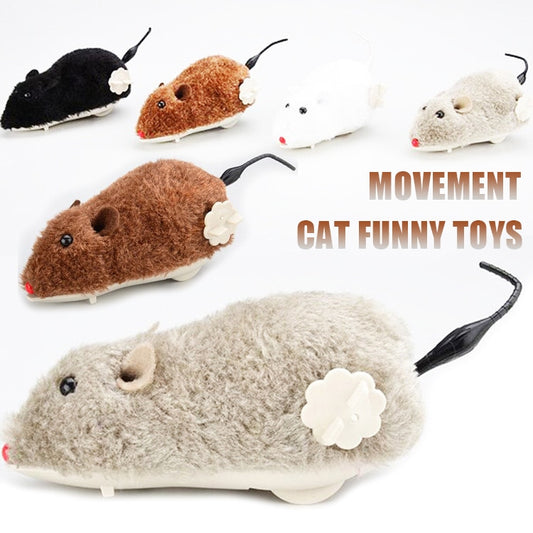 Creative cat toy clockwork spring power plush mouse