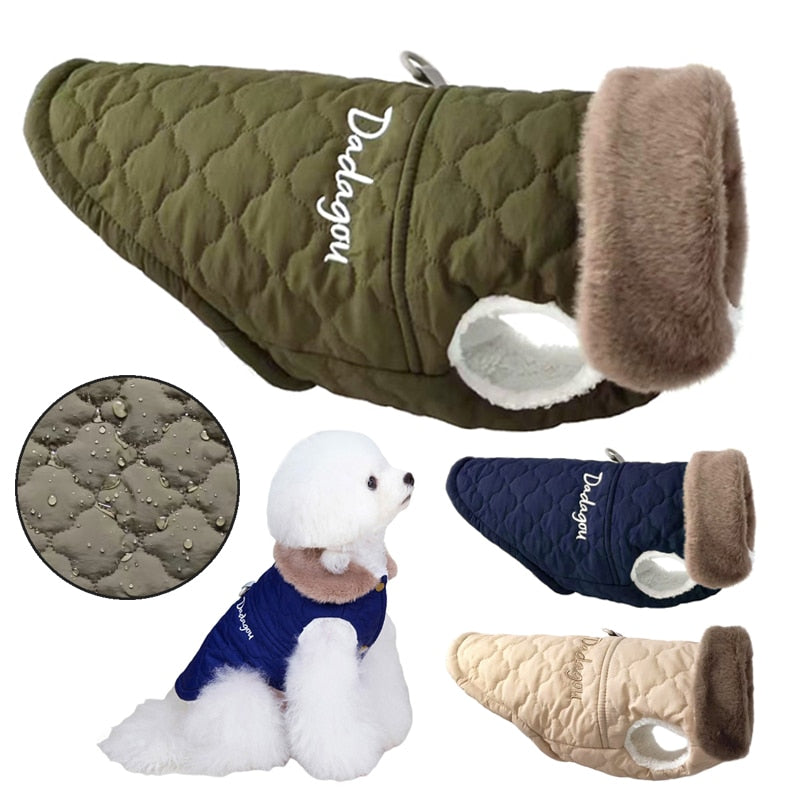 Waterproof Fur Collar Dog Jacket Winter