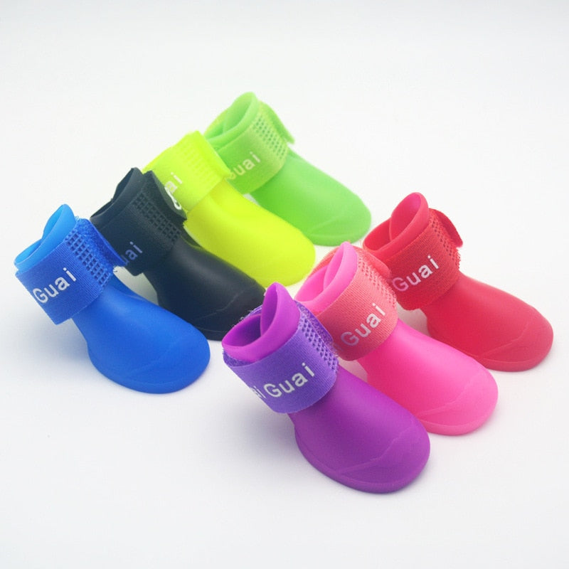 Pet rain shoes dog cat anti-slip rubber